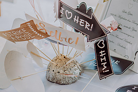 Bild von einer Tischdeko für eine Hochzeit